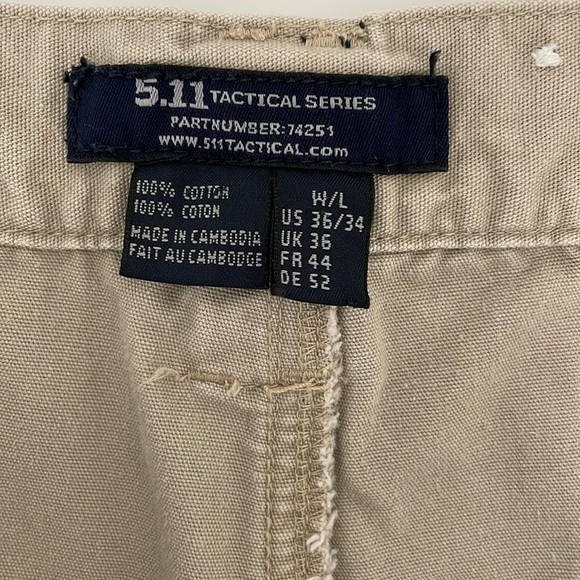 5.11 Tactical Cotton Canvas Pant Waist 36/Length 33. Style # 74251. EUC‎ - Picture 8 of 9